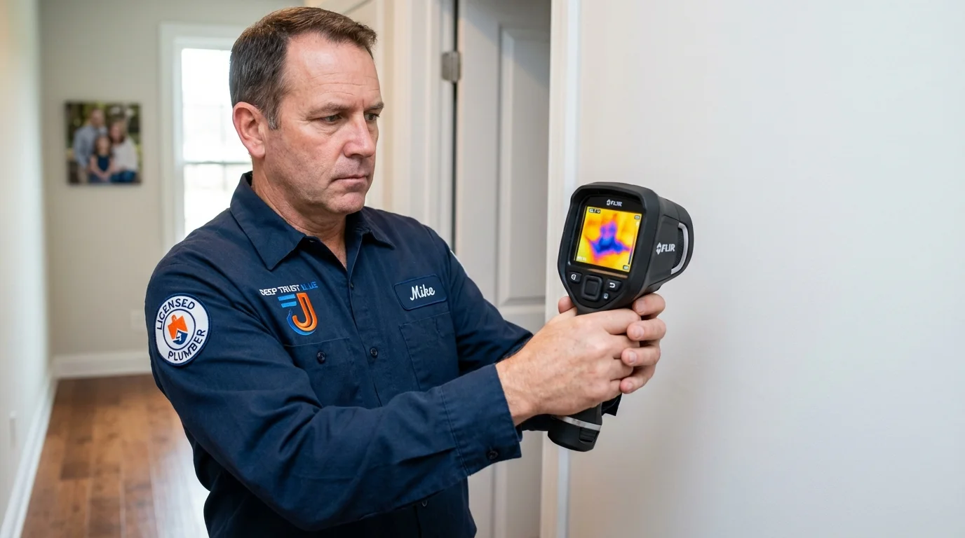 Thermal imaging leak detection by Johns Plumbing LLC in North Brookfield